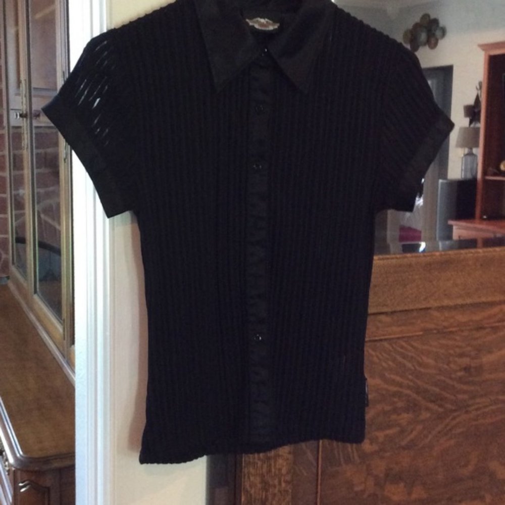 Rare Sexy Satin Harley-Davidson Button Down